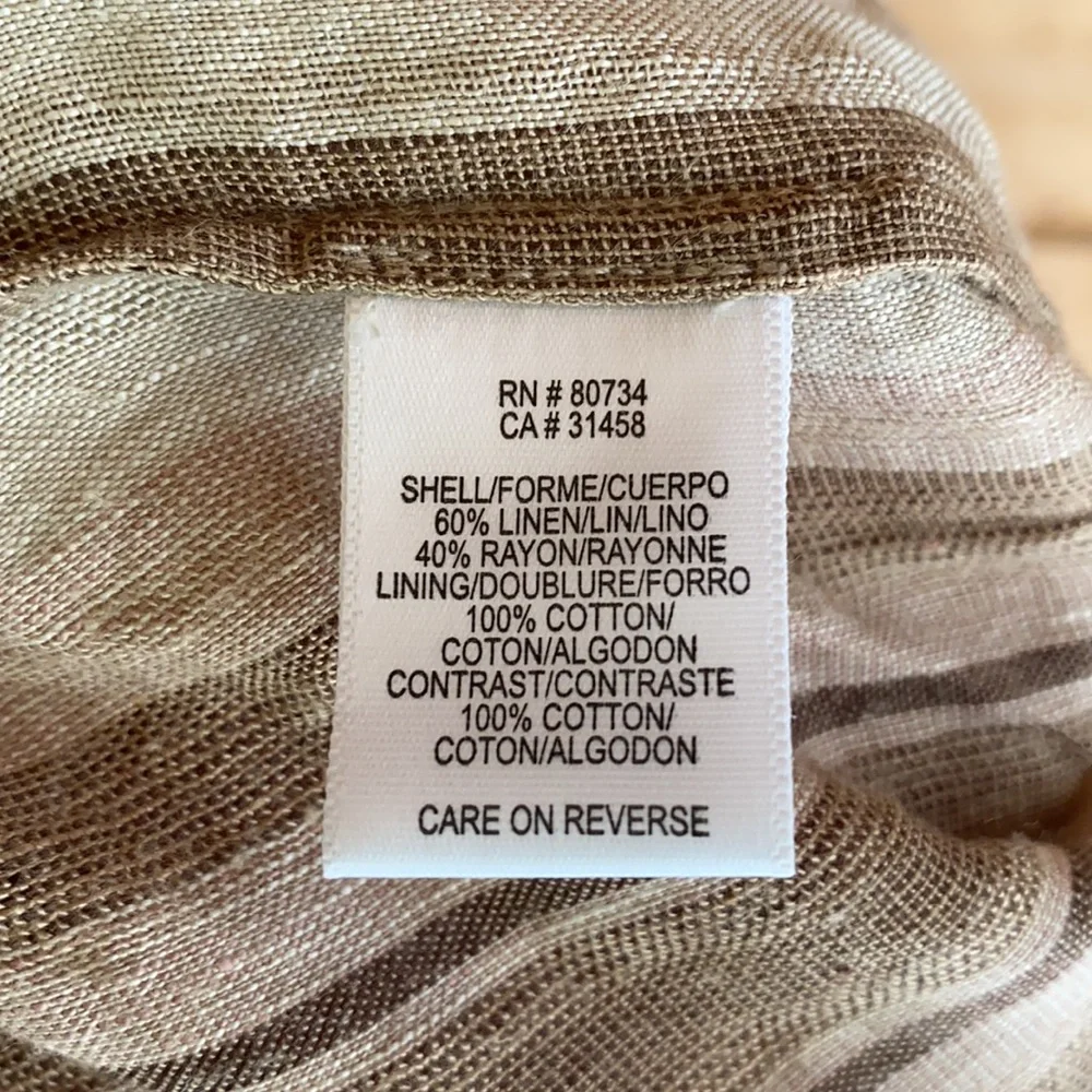 {BCBG} BCBGirls | Linen Blend Striped Sweetheart Neck Y2K Babydoll Top (S) - Picture 6 of 9